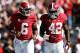 TUSCALOOSA, AL - NOVEMBER 17: Blake Sims #6 and Eddie Lacy #42 of the Alabama Crimson Tide react after Lacy's touchdown against the Western Carolina Catamounts at Bryant-Denny Stadium on November 17, 2012 in Tuscaloosa, Alabama. (Photo by Kevin C. Cox/Getty Images)
