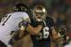 SOUTH BEND, IN - NOVEMBER 17: Anthony Rabasa #56 of the Notre Dame Fighting Irish rushes against Hunter Goodwin #71 of the Wake Forest Demon Deacons at Notre Dame Stadium on November 17, 2012 in South Bend, Indiana. Notre Dame defeated Wake Forest 38-0. (Photo by Jonathan Daniel/Getty Images)