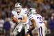 WACO, TX - NOVEMBER 17: Collin Klein #7 of the Kansas State Wildcats hands the ball to John Hubert #33 against the Baylor Bears at Floyd Casey Stadium on November 17, 2012 in Waco, Texas. (Photo by Ronald Martinez/Getty Images)