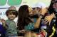 HOMESTEAD, FL - NOVEMBER 18: Ingrid Vandebosch kisses her husband Jeff Gordon, driver of the #24 DuPont 20 Years Celebratory Chevrolet, in Victory Lane after winning the NASCAR Sprint Cup Series Ford EcoBoost 400 at Homestead-Miami Speedway on November 18, 2012 in Homestead, Florida. (Photo by Chris Trotman/Getty Images for NASCAR)