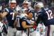 FOXBORO, MA - NOVEMBER 18: Julian Edelman #11 of the New England Patriots celebrates his second touchdown with Tom Brady #12 of the New England Patriots in the second half against the Indianapolis Colts at Gillette Stadium on November 18, 2012 in Foxboro, Massachusetts. (Photo by Jim Rogash/Getty Images)