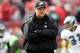 WASHINGTON, DC - NOVEMBER 18: Head coach Andy Reid of the Philadelphia Eagles watches as his team warms up before the start of their game against the Washington Redskins at FedEx Field on November 18, 2012 in Washington, DC. (Photo by Rob Carr/Getty Images)