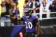 Oct 14, 2012; Baltimore, MD, USA; Baltimore Ravens free safety Ed Reed (20) runs out onto the field during player introductions before the game against the Dallas Cowboys at M&T Bank Stadium. Baltimore defeated Dallas 31-29. Mandatory Credit: James Lang-US PRESSWIRE