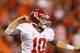 AUBURN, AL - NOVEMBER 26: AJ McCarron #10 of the Alabama Crimson Tide reacts after a long offensive play against the Auburn Tigers at Jordan-Hare Stadium on November 26, 2011 in Auburn, Alabama. (Photo by Kevin C. Cox/Getty Images)