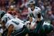 WASHINGTON, DC - NOVEMBER 18: Quarterback Nick Foles #9 of the Philadelphia Eagles signals from the line of scrimmage against the Washington Redskins at FedEx Field on November 18, 2012 in Washington, DC. (Photo by Rob Carr/Getty Images)