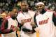 MIAMI, FL - OCTOBER 30: (L) Dwyane Wade #3 of the Miami Heat, (C) Chris Bosh #1 of the Miami Heat and (R) LeBron James #6 of the Miami Heat pose with their 2012 NBA Championship rings prior to the game against the Boston Celtics at American Airlines Arena on October 30, 2012 in Miami, Florida. (Photo by Chris Trotman/Getty Images) NOTE TO USER: User expressly acknowledges and agrees that, by downloading and/or using this Photograph, user is consenting to the terms and conditions of the Getty Images License Agreement. (Photo by Chris Trotman/Getty Images)
