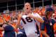 DENVER, CO - SEPTEMBER 23: A fan supports the Denver Broncos in a quarterback Peyton Manning #18 of the Denver Broncos jersey as they face the Houston Texans at Sports Authority Field at Mile High on September 23, 2012 in Denver, Colorado. The Texans defeated the Broncos 31-25. (Photo by Doug Pensinger/Getty Images)