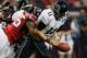 ATLANTA, GA - DECEMBER 15: John Abraham #55 of the Atlanta Falcons forces a fumble as he sacks Blaine Gabbert #11 of the Jacksonville Jaguars in the first half at the Georgia Dome on December 15, 2011 in Atlanta, Georgia. (Photo by Kevin C. Cox/Getty Images)