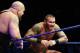 DURBAN, SOUTH AFRICA - JULY 08: Big Show with World Heavyweight Champion Randy Orton during the WWE Smackdown Live Tour at Westridge Park Tennis Stadium on July 08, 2011 in Durban, South Africa. (Photo by Steve Haag/Gallo Images/Getty Images)