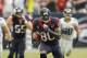HOUSTON, TX - NOVEMBER 18: Andre Johnson #80 of the Houston Texans scores on a 48 yard reception in overtime against the Jacksonville Jaguars at Reliant Stadium on November 18, 2012 in Houston, Texas. Houston won 43-37 in overtime.(Photo by Bob Levey/Getty Images)