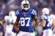 INDIANAPOLIS, IN - NOVEMBER 04: Reggie Wayne #87 of the Indianapolis Colts celebrates after making a nine-yard touchdown reception against the Miami Dolphins during the game at Lucas Oil Stadium on November 4, 2012 in Indianapolis, Indiana. (Photo by Joe Robbins/Getty Images)
