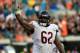 JACKSONVILLE, FL - OCTOBER 07: Chilo Rachal #62 of the Chicago Bears celebrates following the game against the Jacksonville Jaguars at EverBank Field on October 7, 2012 in Jacksonville, Florida. (Photo by Sam Greenwood/Getty Images)