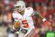 Nov 17, 2012; Madison, WI, USA; Ohio State Buckeyes quarterback Braxton Miller (5) during the game against the Wisconsin Badgers at Camp Randall Stadium. Ohio State defeated Wisconsin 21-14 in overtime. Mandatory Credit: Jeff Hanisch-US PRESSWIRE