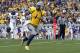 MORGANTOWN, WV - NOVEMBER 03: Tavon Austin #1 of the West Virginia Mountaineers catches a forty three yard touchdown pass against the TCU Horned Frogs during the game on November 3, 2012 at Mountaineer Field in Morgantown, West Virginia. (Photo by Justin K. Aller/Getty Images)