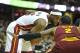 Feb 17, 2012; Cleveland, OH, USA; Miami Heat small forward LeBron James (6) holds the ball in front of Cleveland Cavaliers point guard Kyrie Irving (2) in the third quarte at Quicken Loans Arena. Mandatory Credit: David Richard-US PRESSWIRE
