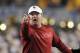 MORGANTOWN, WV - NOVEMBER 17: Head coach Bob Stoops of the Oklahoma Sooners reacts to a call during the game against the West Virginia Mountaineers on November 17, 2012 at Mountaineer Field in Morgantown, West Virginia. (Photo by Justin K. Aller/Getty Images)
