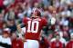 TUSCALOOSA, AL - NOVEMBER 24: AJ McCarron #10 of the Alabama Crimson Tide reacts after a touchdown against the Auburn Tigers at Bryant-Denny Stadium on November 24, 2012 in Tuscaloosa, Alabama. (Photo by Kevin C. Cox/Getty Images)