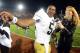 LOS ANGELES, CA - NOVEMBER 24: Everett Golson #5 of the Notre Dame Fighting Irish smiles as he gives an interview to Heather Cox of ESPN after a 22-13 win over the USC Trojans at Los Angeles Memorial Coliseum on November 24, 2012 in Los Angeles, California. (Photo by Harry How/Getty Images)