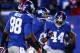 Victor Cruz celebrated his eighth touchdown of the season on Sunday night.