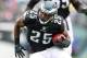 PHILADELPHIA, PA - OCTOBER 28: Running back LeSean McCoy #25 of the Philadelphia Eagles looks for room to run against the Atlanta Falcons during the first half in a game at Lincoln Financial Field on October 28, 2012 in Philadelphia, Pennsylvania. The Falcons defeated the Eagles 30-17. (Photo by Rich Schultz /Getty Images)