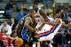 AUBURN HILLS, MI - NOVEMBER 16: Jameer Nelson #14 of the Orlando Magic tries to control the ball after running into Brandon Knight #7 of the Detroit Pistons at the Palace of Auburn Hills on November 16, 2012 in Auburn Hills, Michigan. Orlando won the game 110-106. NOTE TO USER: User expressly acknowledges and agrees that, by downloading and or using this photograph, User is consenting to the terms and conditions of the Getty Images License Agreement. (Photo by Gregory Shamus/Getty Images)
