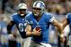 DETROIT, MI - NOVEMBER 18: Quarterback Matthew Stafford #12 of the Detroit is chased out of the pocket against the Green Bay Packers at Ford Field on November 18, 2012 in Detroit, Michigan. (Photo by Matthew Stockman/Getty Images)