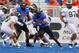 BOISE, ID - NOVEMBER 17: Jay Ajayi #27 of the Boise State Broncos runs the ball against the Colorado State Rams at Bronco Stadium on November 17, 2012 in Boise, Idaho. (Photo by Otto Kitsinger III/Getty Images)