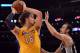 LOS ANGELES, CA - NOVEMBER 13: Pau Gasol #16 of the Los Angeles Lakers faces Manu Ginobili #20 of the San Antonio Spurs at Staples Center on November 13, 2012 in Los Angeles, California. The Spurs would win 84-82. NOTE TO USER: User expressly acknowledges and agrees that, by downloading and or using this photograph, User is consenting to the terms and conditions of the Getty Images License Agreement. (Photo by Harry How/Getty Images)