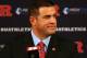PISCATAWAY, NJ - NOVEMBER 20: Rutgers University Athletic director Tim Pernetti looks on during a press conference announcing that Rutgers University is joining the Big Ten Conference on November 20, 2012 at the Hale Center in Piscataway, New Jersey. (Photo by Elsa/Getty Images)