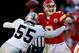 KANSAS CITY, MO - OCTOBER 28: Quarterback Brady Quinn #9 of the Kansas City Chiefs is sacked by middle linebacker Rolando McClain #55 of the Oakland Raiders during the game at Arrowhead Stadium on October 28, 2012 in Kansas City, Missouri. (Photo by Jamie Squire/Getty Images)