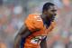 September 9 2012; Denver, CO, USA; Denver Broncos running back Knowshon Moreno (27) reacts before the start of the game against the Pittsburgh Steelers at Sports Authority Field. Mandatory Credit: Ron Chenoy-US PRESSWIRE