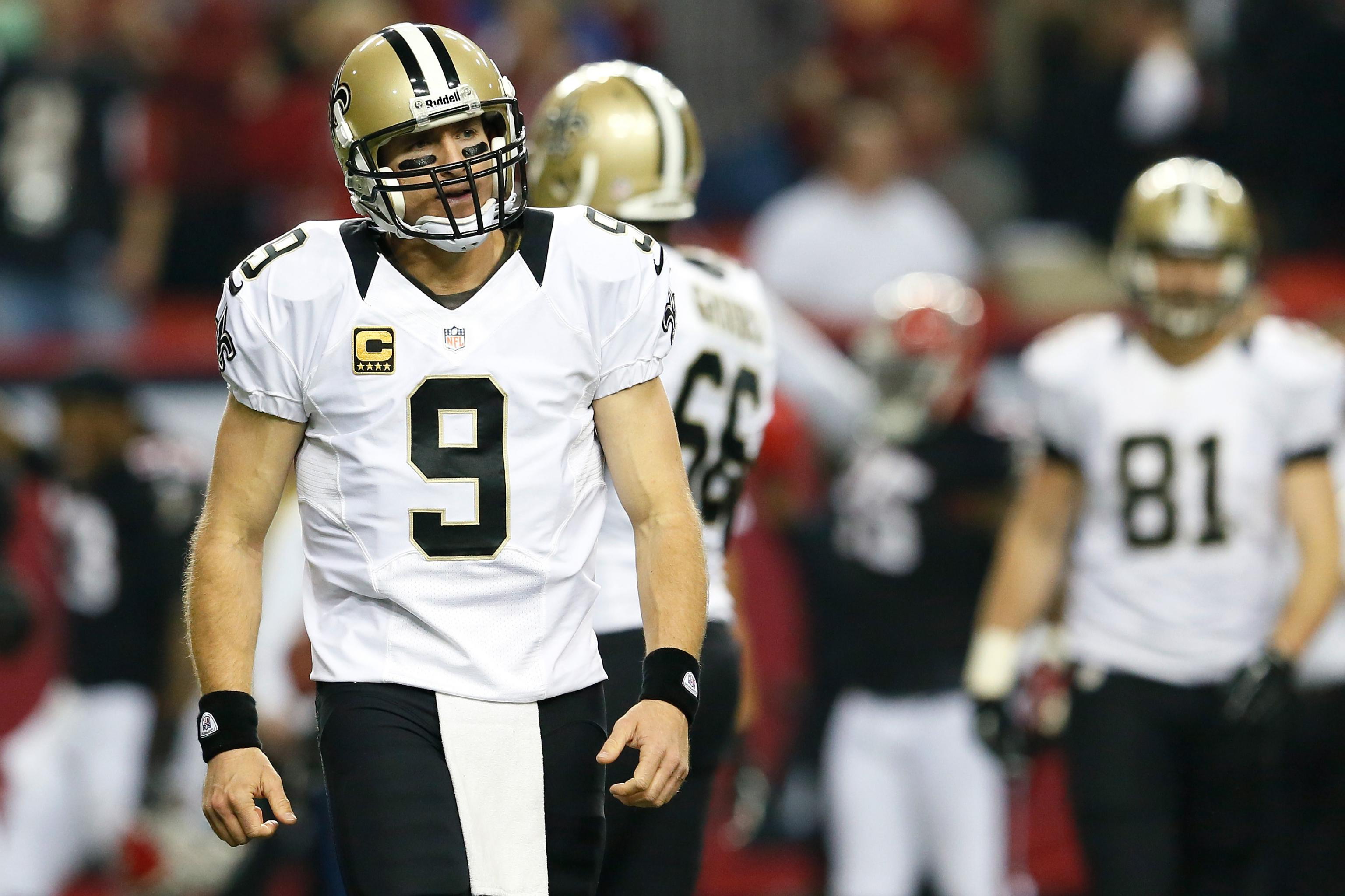 Drew Brees' no-interception streak snapped in New Orleans Saints' loss 