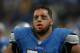 DETROIT, MI - NOVEMBER 18: Dominic Raiola #51 of the Detroit Lions reacts to the loss against the Green Bay Packers at Ford Field on November 18, 2012 in Detroit, Michigan. The Packers defeated the Lions 24-20. (Photo by Leon Halip/Getty Images)