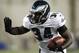 Aug 20, 2012; Foxborough, MA, USA; Philadelphia Eagles running back Bryce Brown (34) carries the ball against the New England Patriots during the second half at Gillette Stadium. Mandatory Credit: Mark L. Baer-US PRESSWIRE