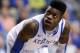 LEXINGTON, KY - NOVEMBER 16: Nerlens Noel #3 of the Kentucky Wildcats watches the action during the game against Lafayette Leopards at Rupp Arena on November 16, 2012 in Lexington, Kentucky. Kentucky won 101-49. (Photo by Andy Lyons/Getty Images)