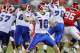 HOUSTON, TX - SEPTEMBER 08: Colby Cameron #10 of the Louisiana Tech Bulldogs looks to pass against the Houston Cougars at Robertson Stadium on September 8, 2012 in Houston, Texas. (Photo by Bob Levey/Getty Images)