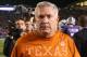 Dec 1, 2012; Manhattan, KS, USA; Texas Longhorns head coach Mack Brown following the Longhorns' 42-24 loss to the Kansas State Wildcats at Bill Snyder Family Stadium. Mandatory Credit: Scott Sewell-US PRESSWIRE