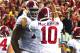 ATLANTA, GA - DECEMBER 01: Quarterback AJ McCarron #10 of the Alabama Crimson Tide celebrates following Alabama's 32-28 win over the Georgia Bulldogs to win the SEC Championship Game at the Georgia Dome on December 1, 2012 in Atlanta, Georgia. (Photo by Kevin C. Cox/Getty Images)