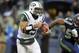 Nov 11, 2012; Seattle, WA, USA; New York Jets quarterback Tim Tebow (15) rushes against the Seattle Seahawks during the third quarter at CenturyLink Field. Mandatory Credit: Joe Nicholson-US PRESSWIRE