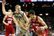 Nov. 20, 2012; Brooklyn, NY, USA; Indiana Hoosiers forward Will Sheehey (0) drives to the net as Georgetown Hoyas forward Nate Lubick (34) defends during the first half at the Legends Classic Championship at Barclays Center. Mandatory Credit: Debby Wong-US PRESSWIRE