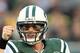 EAST RUTHERFORD, NJ - DECEMBER 02: Greg McElroy #14 of the New York Jets celebrates a call in favor of the Jets with teammate Konrad Reuland #87 on December 2, 2012 at MetLife Stadium in East Rutherford, New Jersey. The New York Jets defeated the Arizona Cardinals 7-6. (Photo by Elsa/Getty Images)