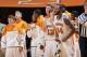 KNOXVILLE, TN - JANUARY 7: Tennessee Volunteers players celebrate while looking on from the bench during the game against the Florida Gators at Thompson-Boling Arena on January 7, 2012 in Knoxville, Tennessee. Tennessee defeated Florida 67-56. (Photo by Joe Robbins/Getty Images)