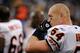 MINNEAPOLIS, MN - JANUARY 1: Brian Urlacher #54 of the Chicago Bears looks on during the game against the Minnesota Vikings on January 1, 2012 at Mall of America Field at the Hubert H. Humphrey Metrodome in Minneapolis, Minnesota. (Photo by Hannah Foslien/Getty Images)