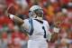 KANSAS CITY, MO - DECEMBER 02: Quarterback Cam Newton #1 of the Carolina Panthers throws a pass down field against the Kansas City Chiefs during the second half on December 2, 2012 at Arrowhead Stadium in Kansas City, Missouri. Kansas City defeated Carolina 27-21. (Photo by Peter Aiken/Getty Images)