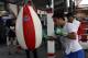 GENERAL SANTOS, PHILIPPINES - SEPTEMBER 27: Manny Pacquiao uses punch bag during a training session at Golingan Gymnasium on September 27, 2012 in General Santos, Philippines. Pacquiao will take on Mexican Juan Manual Marquez on December 8, 2012 in Las Veg2as. (Photo by Jeoffrey Maitem/Getty Images)