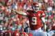 KANSAS CITY, MO - DECEMBER 02: Quarterback Brady Quinn #9 of the Kansas City Chiefs calls out a play against the Carolina Panthers during the first half on December 2, 2012 at Arrowhead Stadium in Kansas City, Missouri. Kansas City defeated Carolina 27-21. (Photo by Peter Aiken/Getty Images)