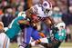 ORCHARD PARK, NY - NOVEMBER 15: C.J. Spiller #28 of the Buffalo Bills runs against Cameron Wake #91 and Karlos Dansby #58 of the Miami Dolphins at Ralph Wilson Stadium on November 15, 2012 in Orchard Park, New York. (Photo by Rick Stewart/Getty Images)