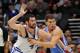 Feb. 28, 2012; Los Angeles, CA, USA; Los Angeles Clippers power forward Blake Griffin (32) defends against Minnesota Timberwolves power forward Kevin Love (42) in the second half of the game at the Staples Center. Timberwolves won 109-97. Mandatory Credit: Jayne Kamin-Oncea-USA TODAY Sports