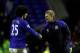 LIVERPOOL, ENGLAND - JANUARY 27: Marouane Fellaini of Everton is congratulated by his Manager David Moyes at the end of the FA Cup Fourth Round match between Everton and Fulham at Goodison Park on January 27, 2012 in Liverpool, England. (Photo by Alex Livesey/Getty Images)