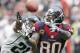 HOUSTON, TX- NOVEMBER 18: Andre Johnson #80 of the Houston Texans can't quite make the catch while Derek Cox #21 of the Jacksonville Jaguars defends on November 18, 2012 at Reliant Stadium in Houston, Texas. (Photo by Thomas B. Shea/Getty Images)